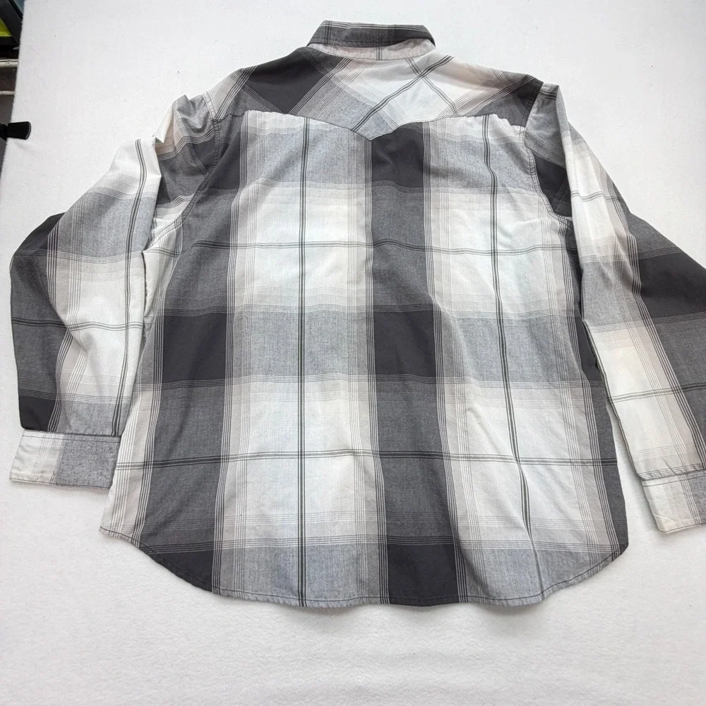 Levi's Shirt‎ Mens XXXL Grey Plaid Western Snap Front Long Sleeve Pearl Snap